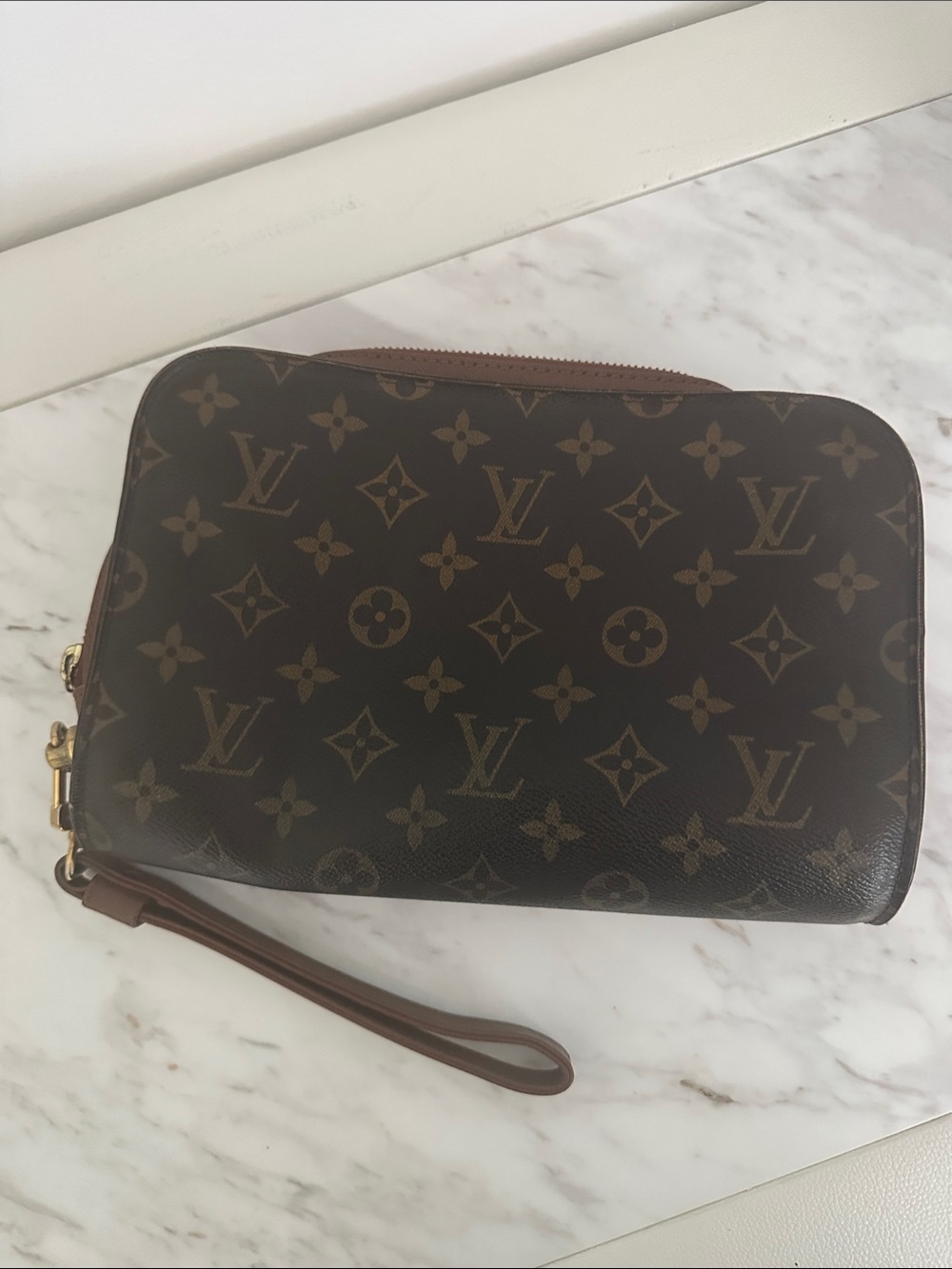 Louis Vuitton Monogram Wristlet Pouch - Brown/Gold